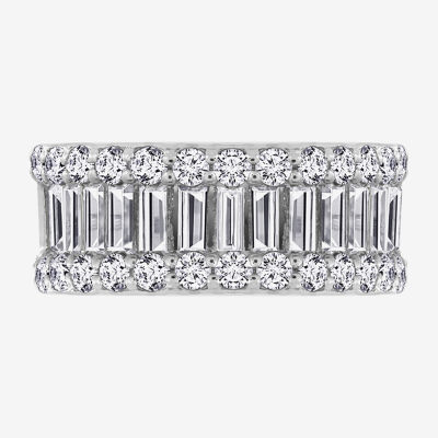 Diamonart Womens Cubic Zirconia Sterling Silver Anniversary Band