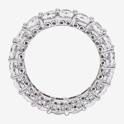 Diamonart Womens Cubic Zirconia Sterling Silver Oval Eternity Band