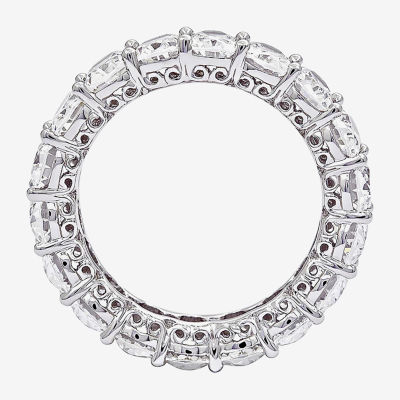 Diamonart White Cubic Zirconia Sterling Silver Oval Eternity Band