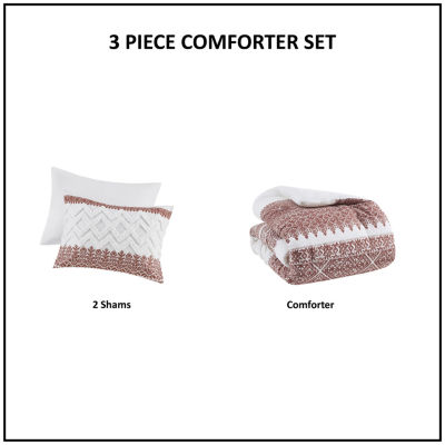 Ink+Ivy Mila 3 Piece Cotton Comforter Set with Chenille Tufting