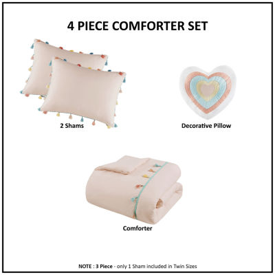 Mi Zone Kids Tanya Comforter Set with Tassel decorative pillow