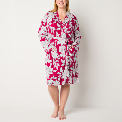 Liz Claiborne Cool and Calm Womens Plus Long Sleeve Knee Length Robe