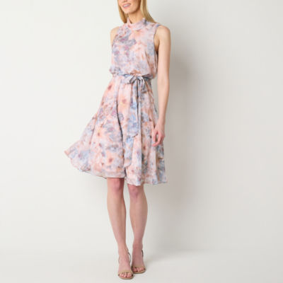 Jessica Howard Sleeveless Floral Fit + Flare Dress