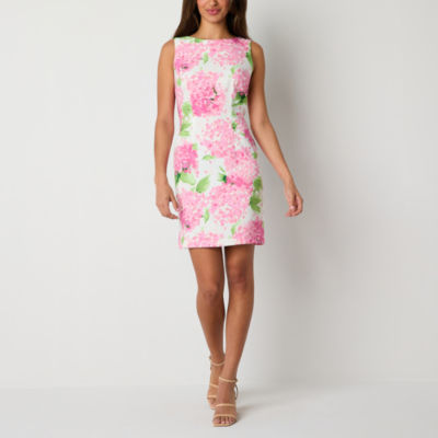 Alyx Womens Sleeveless Floral Sheath Dress