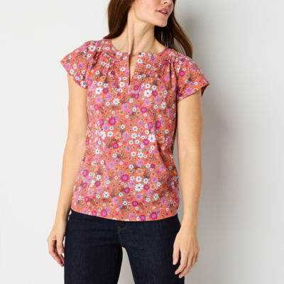 St. John's Bay Womens Short Sleeve Blouse