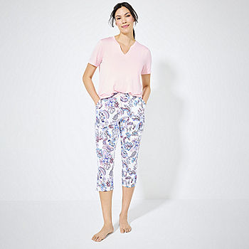 Liz Claiborne Cool and Calm Womens 2-pc. Short Sleeve Capri Pajama