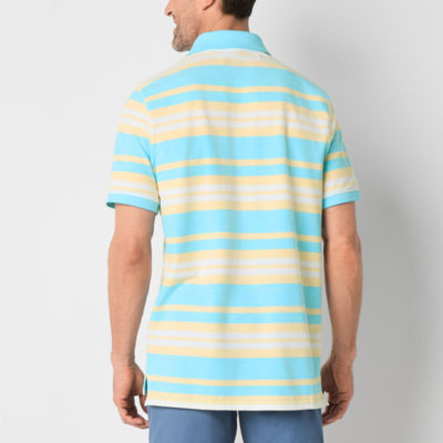 St. John's Bay Essential Striped Oxford Mens Classic Fit Short Sleeve Polo Shirt