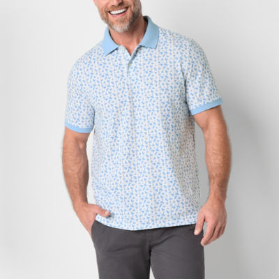 St. John's Bay Premium Print Mens Classic Fit Short Sleeve Polo Shirt