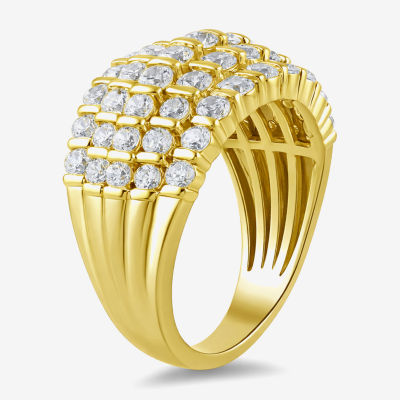 I/ I2 Womens CT. T.W. Lab Grown White Diamond 14K Gold Over Silver Cocktail Ring