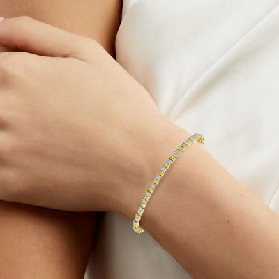 (I / I2) Womens 3 CT. T.W. Lab Grown White Diamond 14K Gold Over Silver Tennis Bracelet