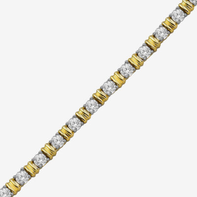 (I / I2) Womens 3 CT. T.W. Lab Grown White Diamond 14K Gold Over Silver Tennis Bracelet