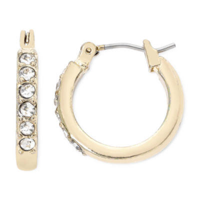 Liz Claiborne® Gold-Tone Crystal Small Hoop Earrings