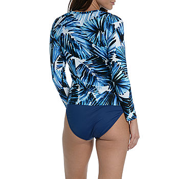 winying Baby Girls One Piece Floral Patterned Long Sleeves Swimsuit Rash Guard 