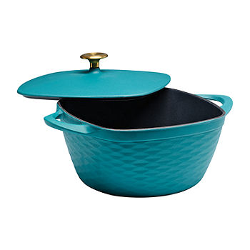Tramontina 6.5 Qt Enameled Round Cast Iron Dutch Oven, Teal 
