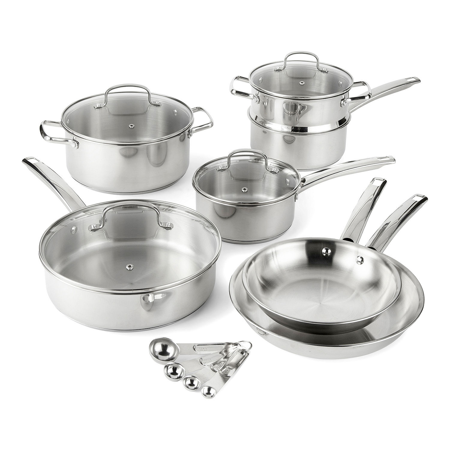 Cooks Stainless Steel 15-pc. Cookware Set, Color: Stainless Steel ...