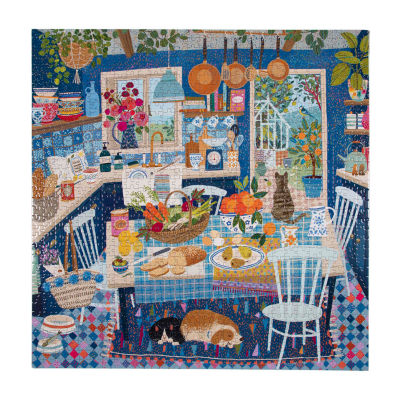 Eeboo Piece And Love Blue Kitchen 1000 Piece Square Adult Jigsaw 1000-pc. Puzzle
