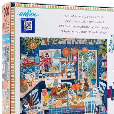 Eeboo Piece And Love Blue Kitchen 1000 Piece Square Adult Jigsaw 1000-pc. Puzzle