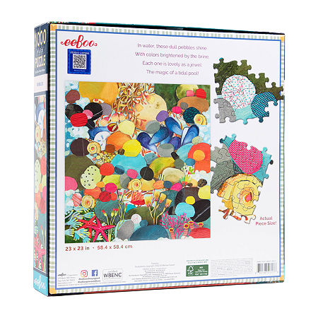 Eeboo Piece And Love Pebbles 1000 Piece Square Adult Jigsaw Puzzle Puzzle, One Size