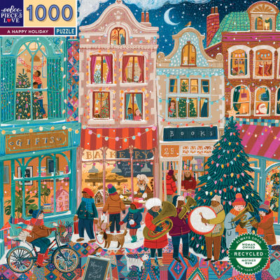 Eeboo Piece And Love A Happy Holiday 1000 Piece Square Adult Jigsaw Puzzle Puzzle