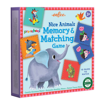 Eeboo Nice Animals Preschool Memory And Matching Game