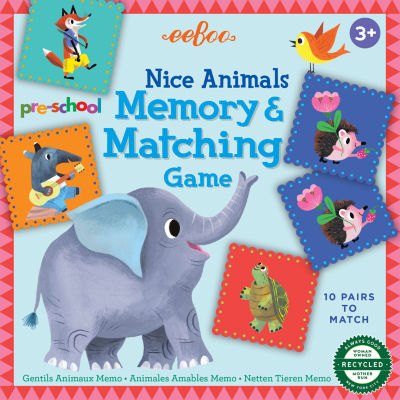 Eeboo Nice Animals Preschool Memory And Matching Game