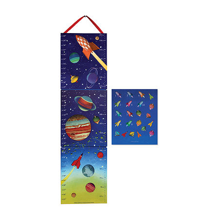 Eeboo Outer Space Height Growth Chart For Boys Responsibility Chart, One Size