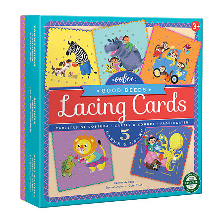 Eeboo Good Deeds Lacing Cards (Set Of 5 Cards) 10-pc. Card Game, One Size