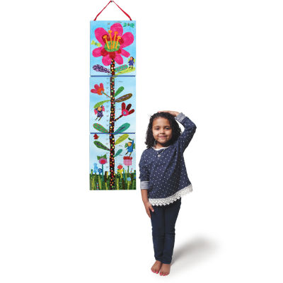 Eeboo Hot Pink Flower Growth Chart For Girls Resposibility Chart