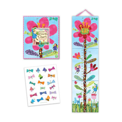 Eeboo Hot Pink Flower Growth Chart For Girls Resposibility Chart