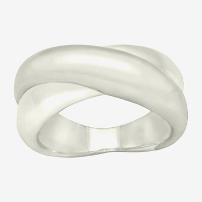 Sparkle Allure Womens 4.5MM Pure Silver Over Brass Band