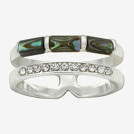 Sparkle Allure Womens 8mm Crystal Pure Silver Over Brass Band In Transparent