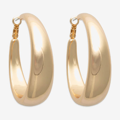 Bold Elements Gold Tone Hoop Earrings