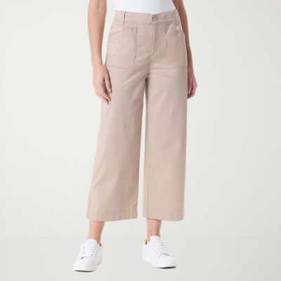 Gloria Vanderbilt Womens Wide Leg High Rise Cropped Pant