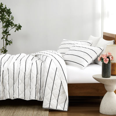 Brooklyn Loom Hayward Stripe Easy Care Quilt Set