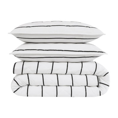 Brooklyn Loom Hayward Stripe Easy Care Quilt Set