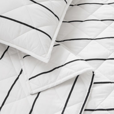 Brooklyn Loom Hayward Stripe Easy Care Quilt Set