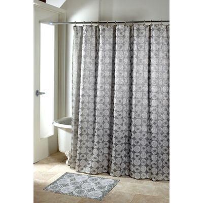 Avanti Galaxy Silver Shower Curtain