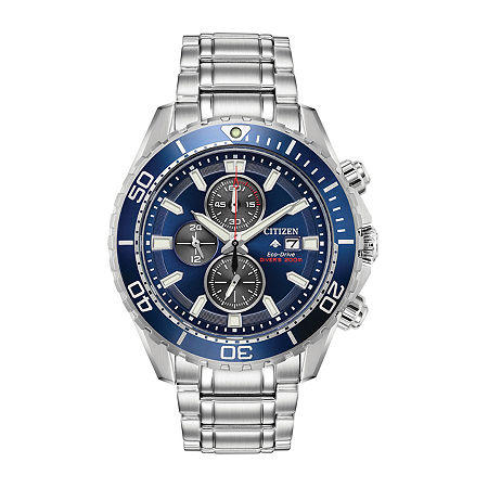 Citizen Mens Chronograph Silver Tone Stainless Steel Bracelet Watch Ca0710-58l, One Size -  05112730018
