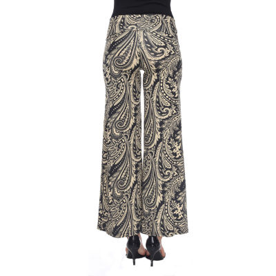 White Mark Womens Mid Rise Wide Leg Palazzo Pant