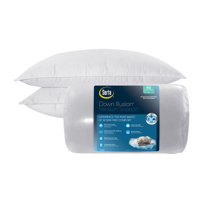 Serta® Down Illusion Medium Density 2-Pack Allergen Barrier 2 Pack Medium Density Bed Pillow