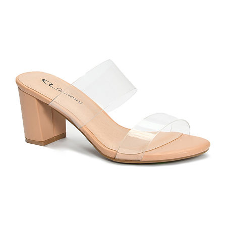 CL by Laundry Womens Reese Heeled Sandals, 9 Medium, Clear