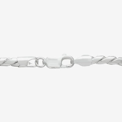 Made in Italy Mens Sterling Silver 8 1/2 Inch Solid Curb Chain Bracelet