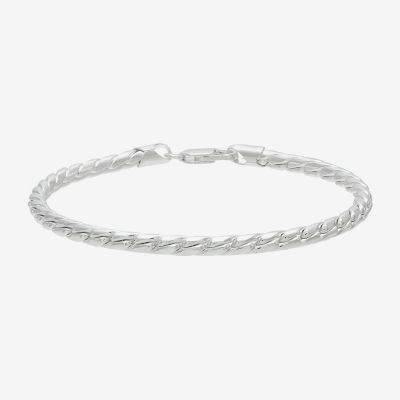 Made in Italy Mens Sterling Silver 8 1/2 Inch Solid Curb Chain Bracelet
