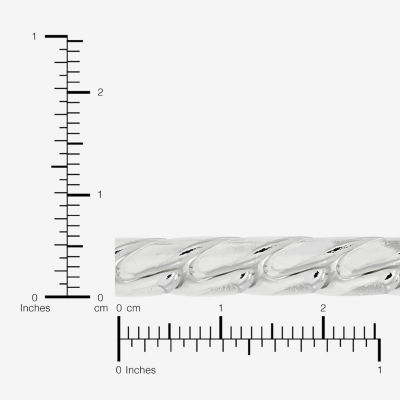 Made in Italy Mens Sterling Silver 8 1/2 Inch Solid Curb Chain Bracelet