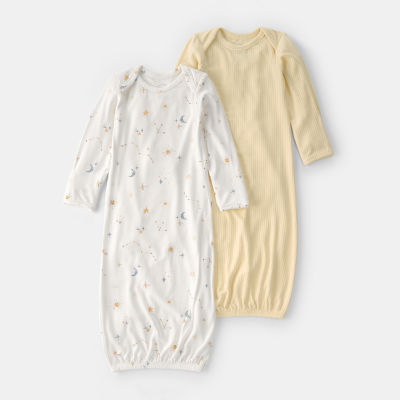 Carter's Purelysoft Baby Girls Round Neck Long Sleeve 2-pc. Nightgown