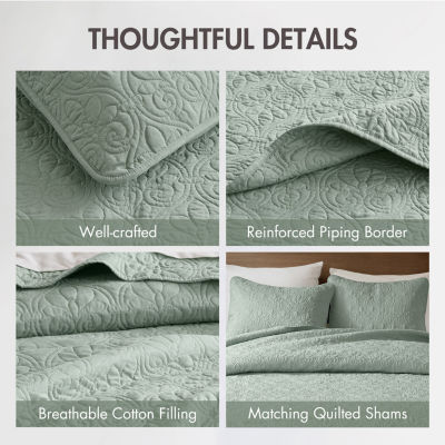 Madison Park Mansfield Oversized Antimicrobial Treated 3pc Bedspread Set