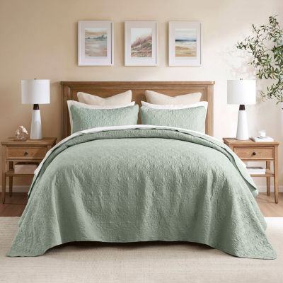 Madison Park Mansfield Oversized Antimicrobial Treated 3pc Bedspread Set