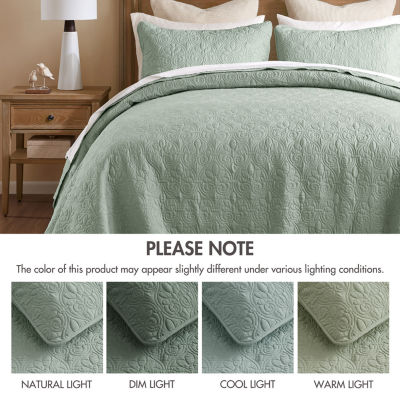 Madison Park Mansfield Oversized Antimicrobial Treated 3pc Bedspread Set