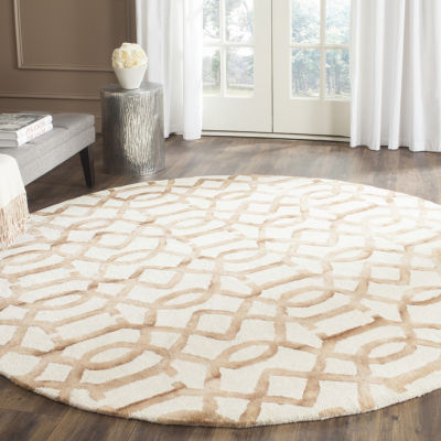 Safavieh Dip Dye Collection Diamond Geometric Round Area Rug