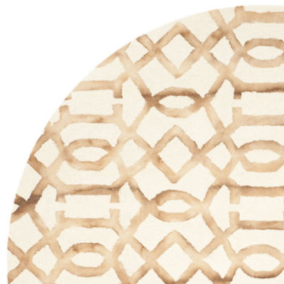 Safavieh Dip Dye Collection Diamond Geometric Round Area Rug